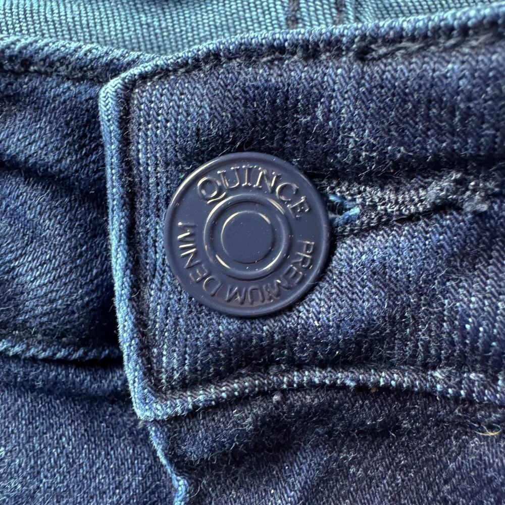 Quince Bella Stretch Straight Jeans 29 Deep Sea Blue Denim Organic Cotton - Picture 7 of 16